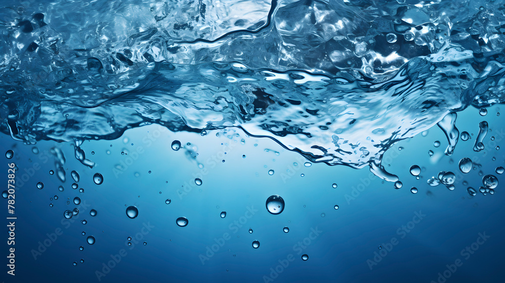Digital blue splashing water abstract graphics poster web page PPT background