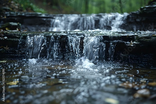 Serenity Cascade: Turkey Run's Tranquil Waters. Concept Nature Photography, Waterfalls, Landscape Portraits © Anastasiia