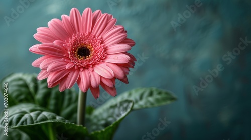 Vibrant Pink Floral Blossom Contrasted on Verdant Backdrop Generative AI photo