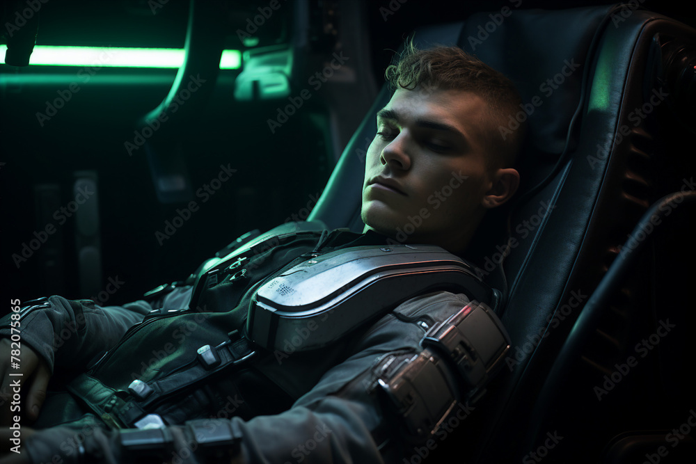Portrait of a sci-fi cyberpunk person futuristic man from the future cyberpunk Generative AI Portrait of a sci-fi cyberpunk person futuristic man from the future cyberpunk Generative AI