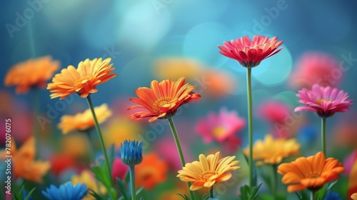 Vibrant Summer Floral Backdrop Generative AI © Alexander