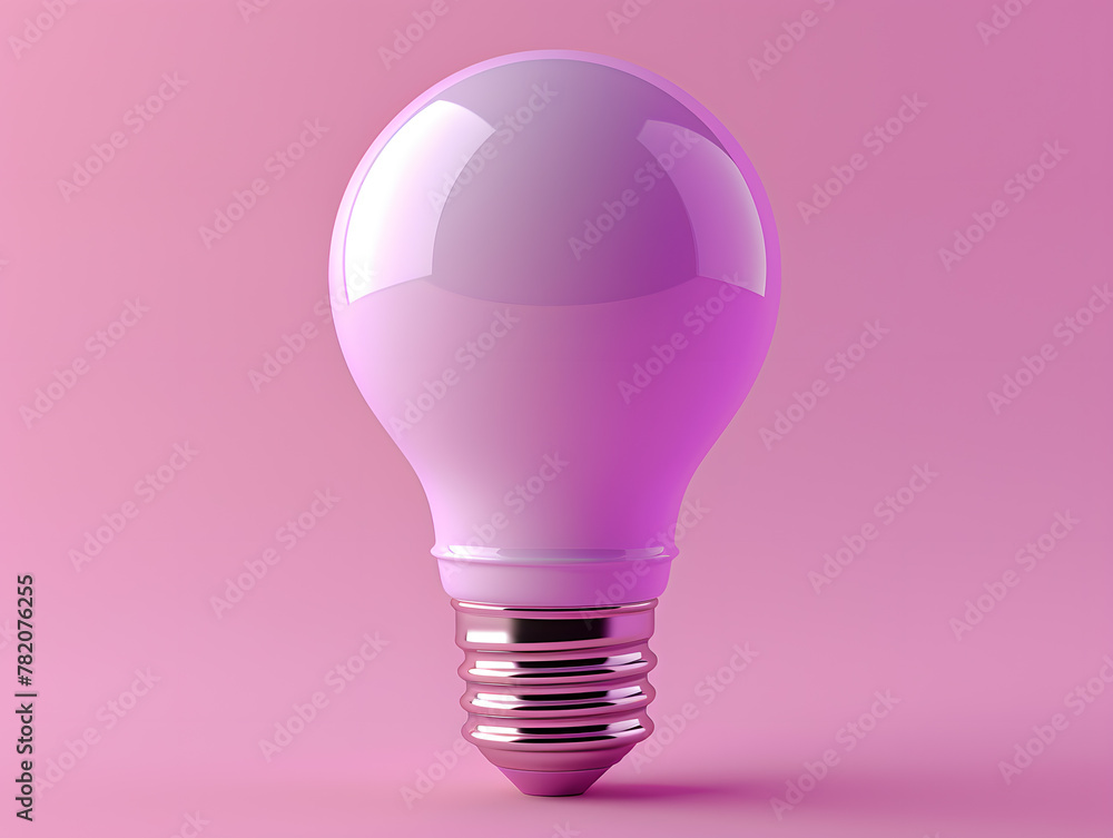 Glowing light bulb isolated on purple background Glowing light bulb isolated on purple background