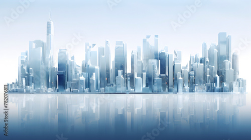 Digital future blue city scene graphics poster web page PPT background © yonshan