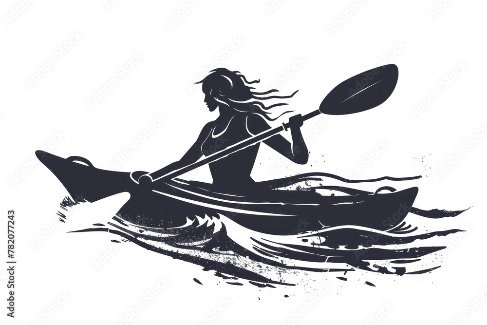 female kayak paddler