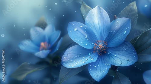 Vibrant Blue Flower Background Illustration for Spring Garden Generative AI photo