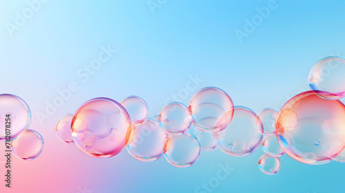 Digital colorful soap bubbles geometric abstract graphics poster web page PPT background