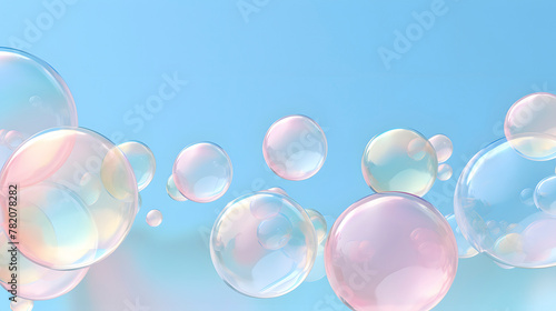 Digital colorful soap bubbles geometric abstract graphics poster web page PPT background