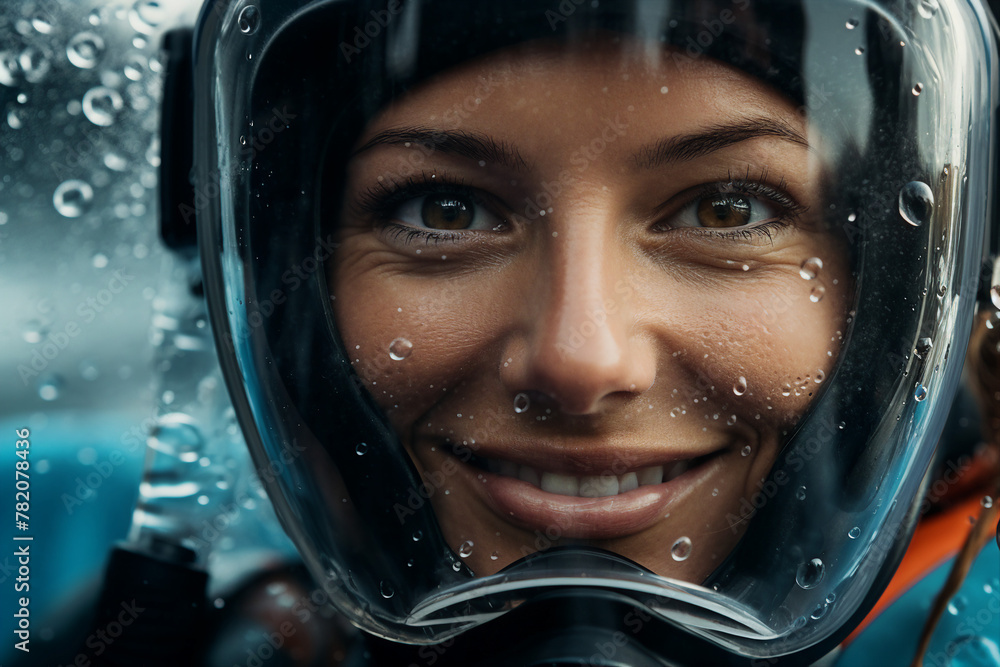 Scuba diver in the underwater made with generative AI Scuba diver in the underwater made with generative AI