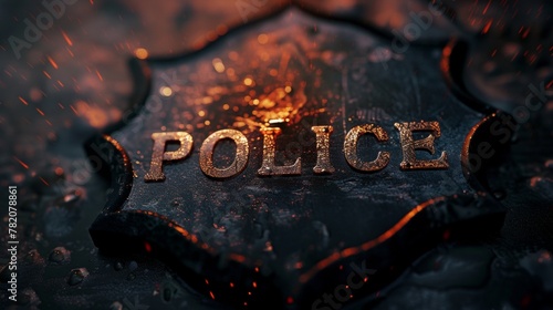 Police badge symbol close-up view
