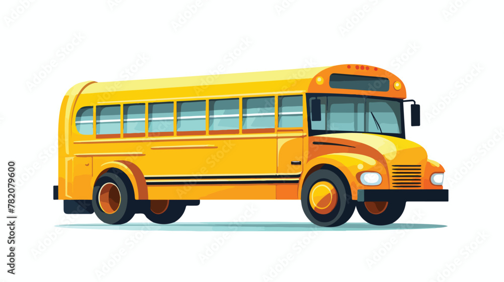 School bus simple isolated vector design 2d flat ca