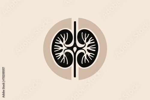 kidney silhouette on a circular background © ASDF