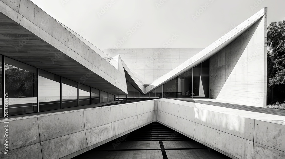 Fototapeta premium Geometry and perspective of modern architecture