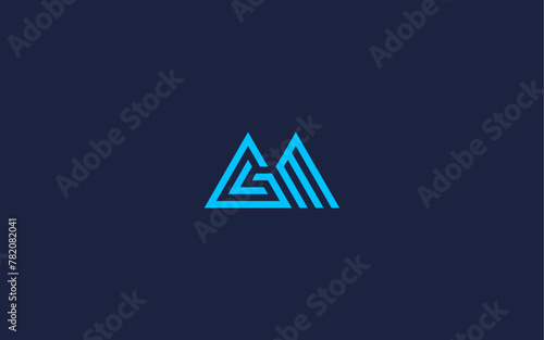 letters glm with mountain logo icon design vector design template inspiration
