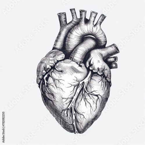 Artistical illustration vector drawing of human heart