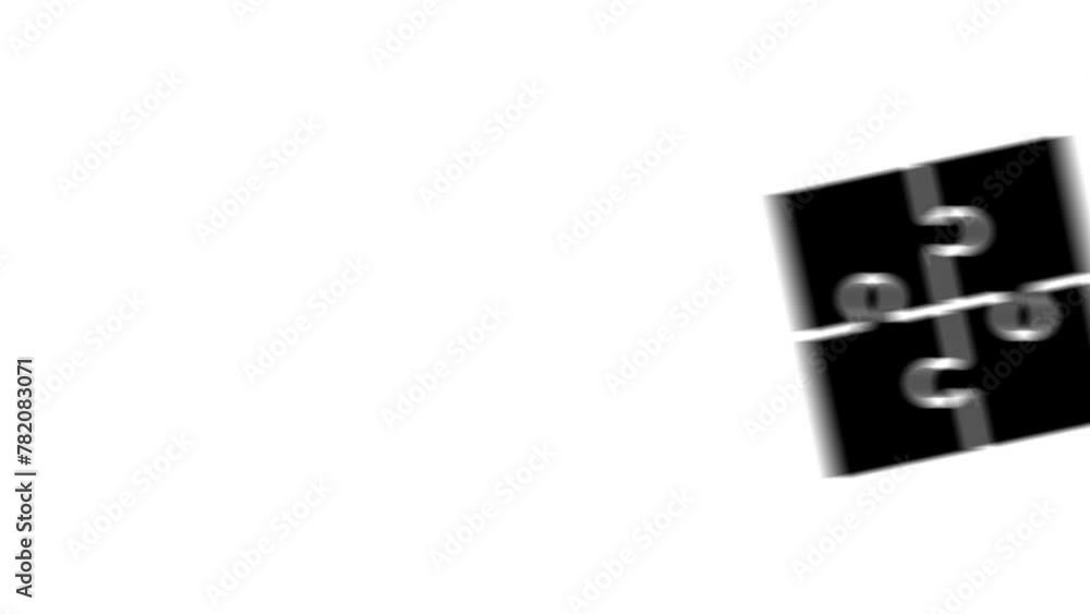 Animation set, puzzle symbol. Animations: transparency, zooms ...