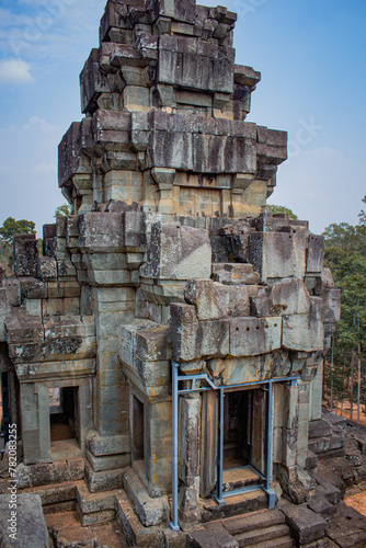 The re-construction of an ancient Pre Rup temple in Siem Reap, Cambodia