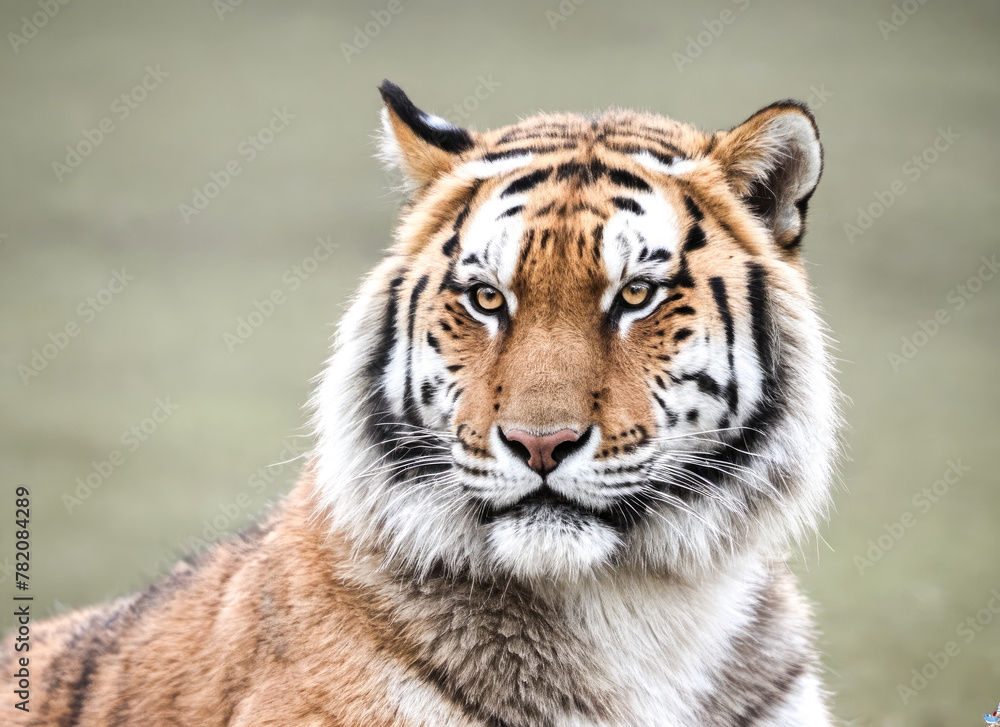 Closeup tiger in natural habitat, showcasing intricate stripes and intense gaze. Surrounded by nature, highlighting wild and powerful essence of this beautiful predator Closeup tiger in natural habitat, showcasing intricate stripes and intense gaze. Surrounded by nature, highlighting wild and powerful essence of this beautiful predator