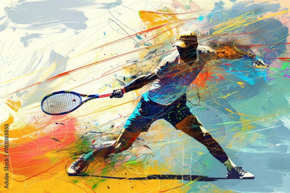 Naklejka premium Abstract tennis player