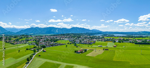 Blick auf die Region Froschhausen bei Murnau im bayerischen Oberland