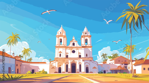 Se Cathedral in Old Goa Goa India. Hand drawn sketc