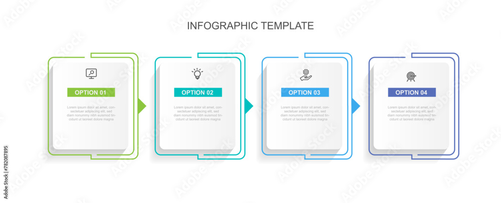 Design template information graphic. Vector with 4 step layout process