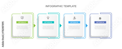 Design template information graphic. Vector with 4 step layout process