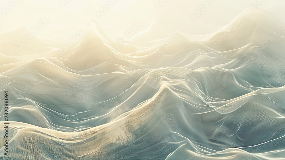 Minimalist Abstract Cream Background with Foggy Wind, Crafted in 3D AI Image