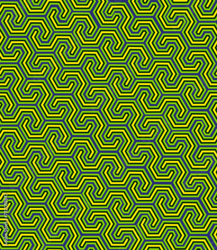 Green yellow geometric pattern. Abstract seamless pattern on a dark background (ID: 782088847)