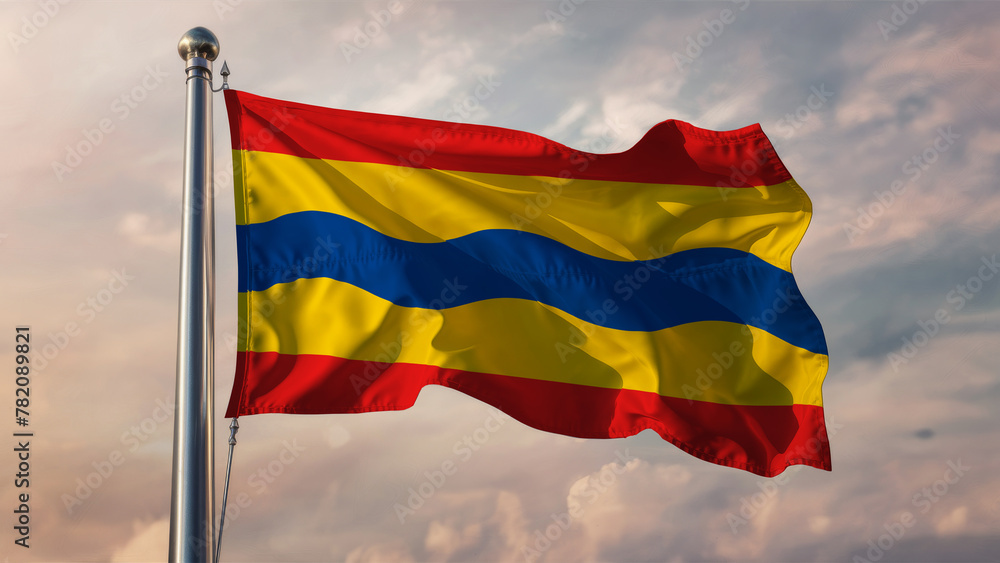 Overijssel Waving Flag Against a Cloudy Sky Overijssel Waving Flag Against a Cloudy Sky