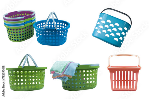 plastic basket  on a white background,with clipping path
