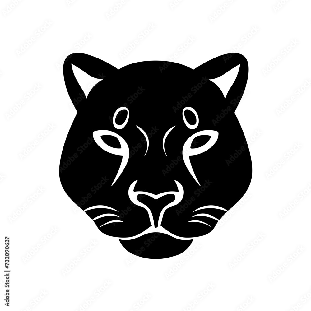 Simple panther face isolated black icon. Simple panther face isolated black icon.
