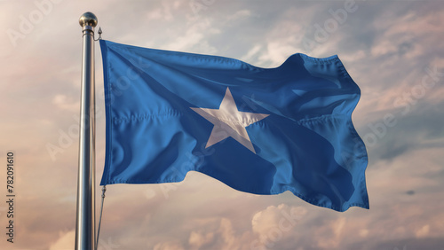 Somalia Waving Flag Against a Cloudy Sky