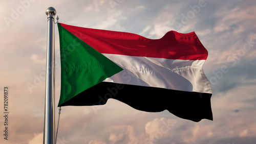 Sudan Waving Flag Against a Cloudy Sky © Rene Grycner