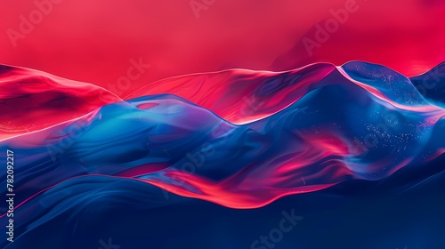 Digital technology red and blue wave abstract poster PPT background