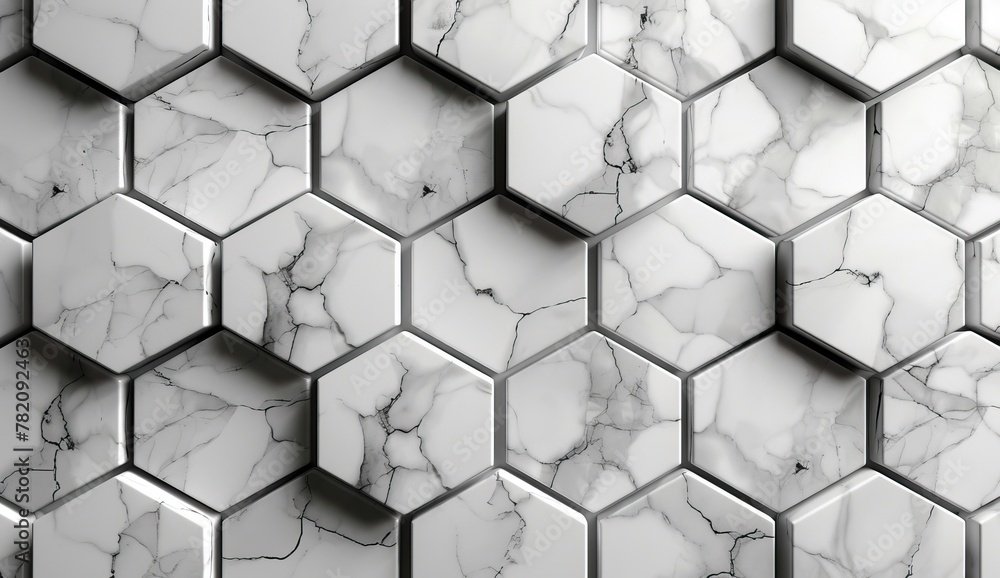 Fototapeta premium beveled marble hexagons.