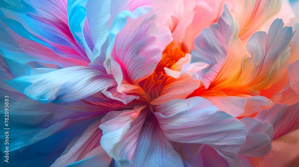 Digital color gradient flower macro perspective poster background