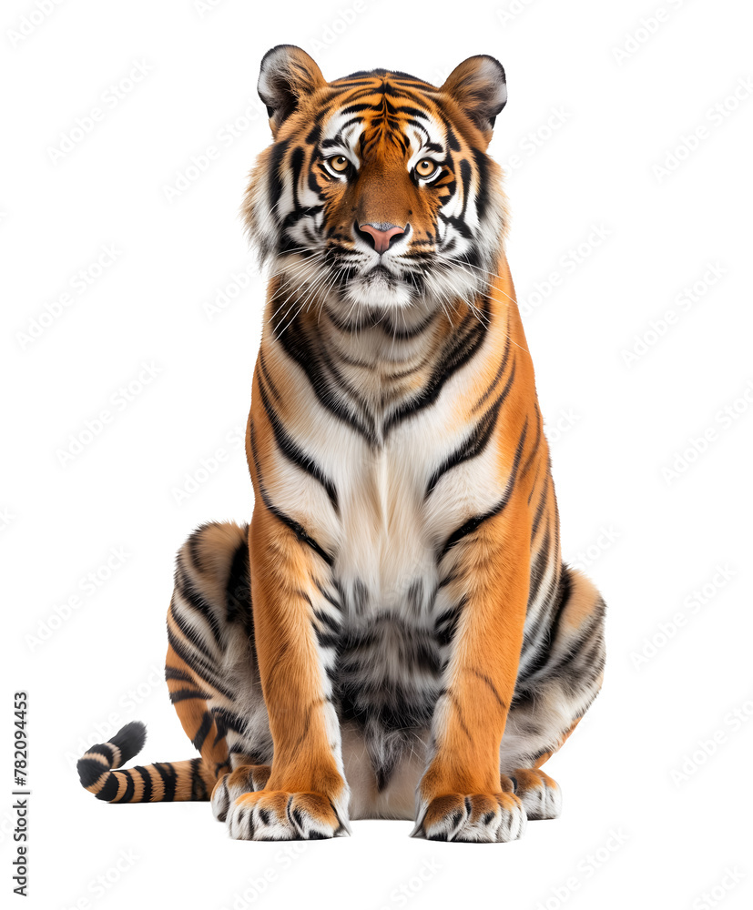 Naklejka premium Sitting Tiger Transparent PNG