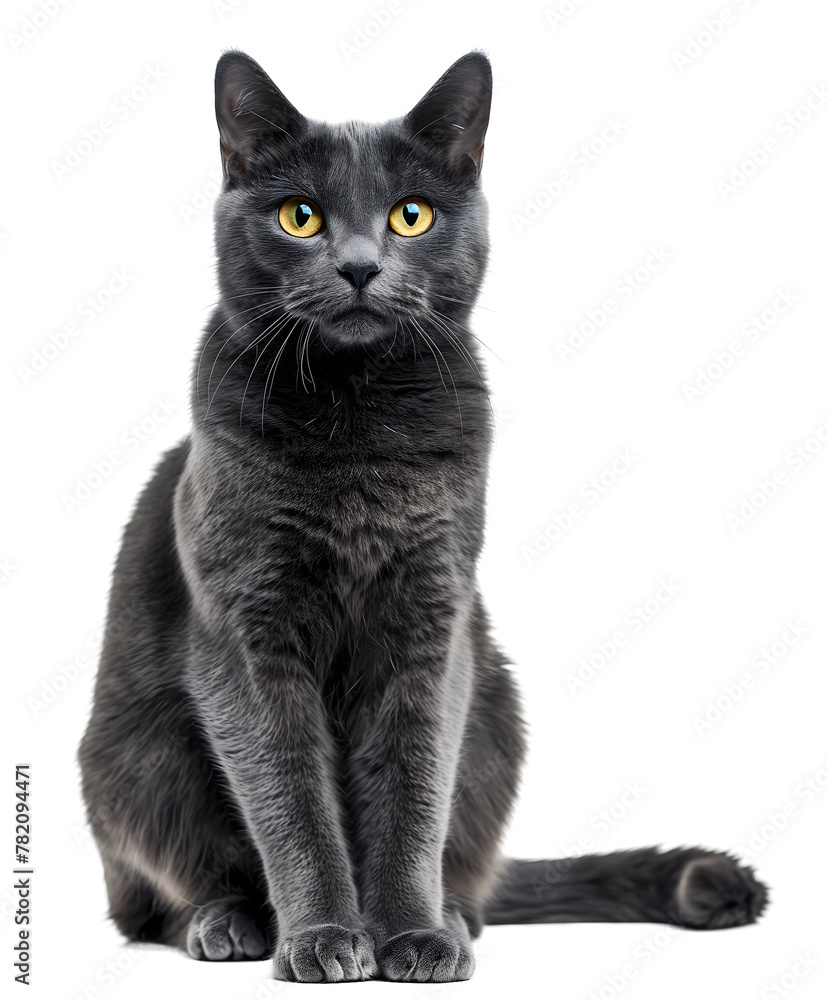 Sitting Russian Blue Cat Transparent PNG