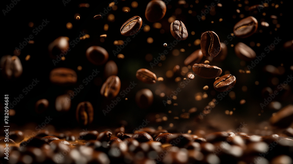 coffee beans on black background for background or product advertising Websites of coffee with rich aroma coffee beans on black background for background or product advertising Websites of coffee with rich aroma