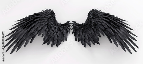 Demon Wings. Evil. Isolated on white background