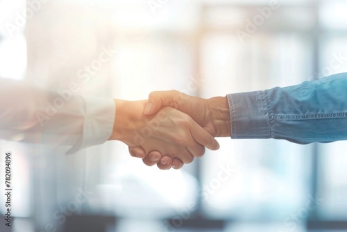 Businessmen shaking hands in an office