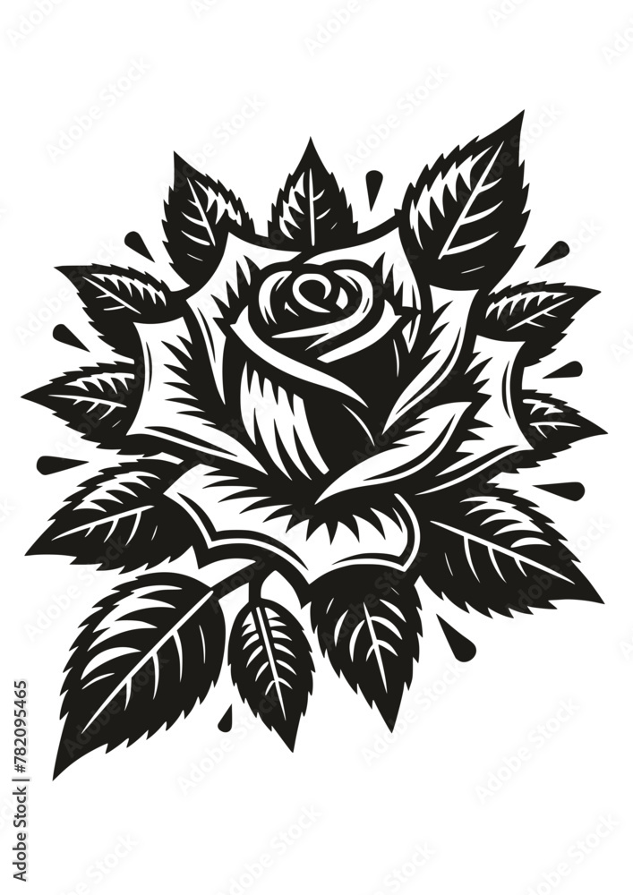 Rose SVG, Rose Clipart, Flower SVG, Rose Silhouette, Rose Cricut, Rose for gift