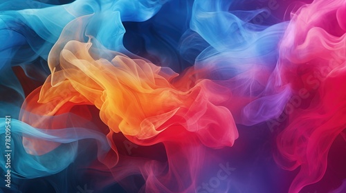 Colourful smoke illustration. Abstract background. Abstract vivid wave on black