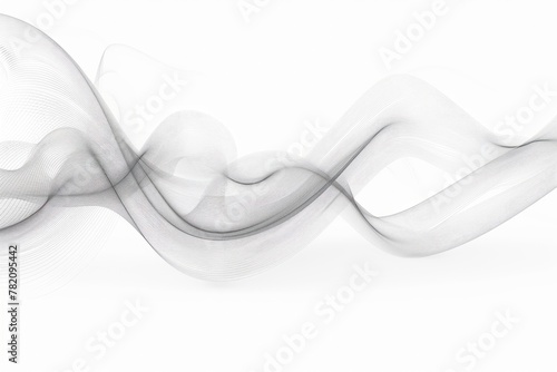 Abstract white background with soft waves and light grey lines for design