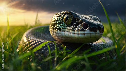 snake in the grass photo