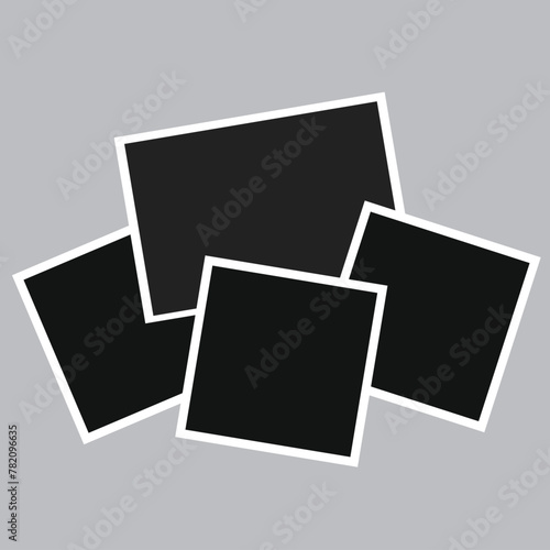 4 photos collage frame vector, photo frame collage