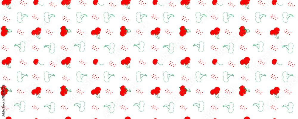 Seamless pattern. Cherry berries on an isolated background. Modern summer pattern Seamless pattern. Cherry berries on an isolated background. Modern summer pattern