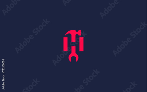 letter h with repair logo icon design Vector design template inspiration
