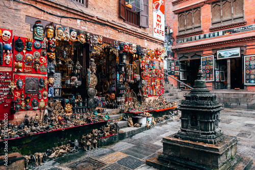 souvenir shop at kathmandu street, nepal	 photo