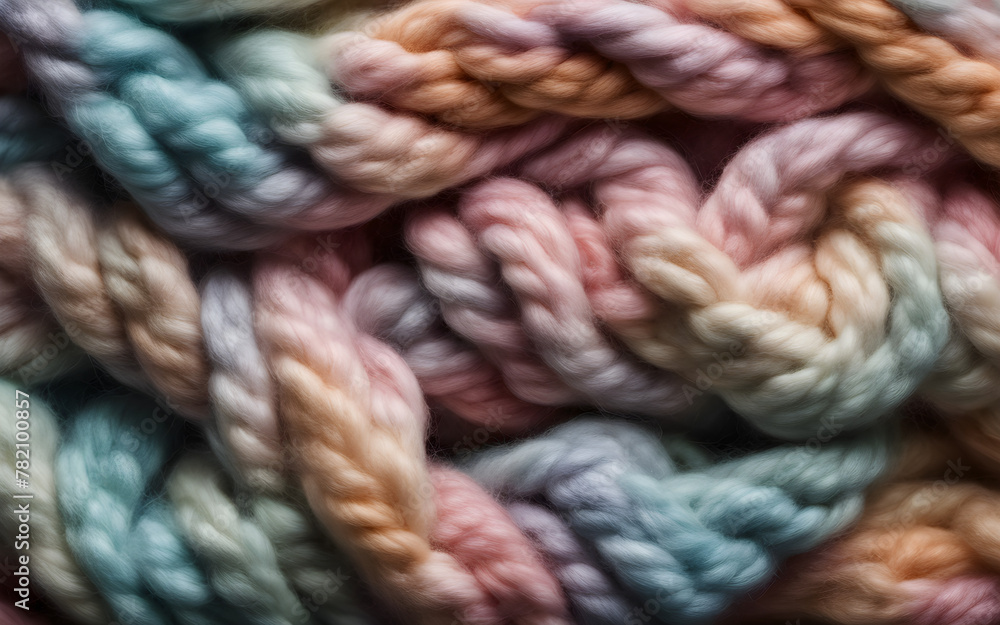 Knitted wool texture in pastel colors, close-up of cozy and soft material, comfortable and warm abstract background